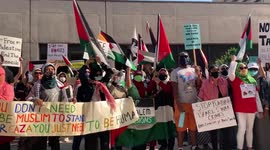 Protesters Chant in Front of Rep. Raskin’s Office in Rockville, MD