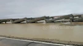 Bridge collapses when magnitude 7.4 earthquake rocks central China