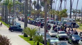 100’s of Motorcyclists cruise LA this weekend. The Motorcyclist were dressed in business suites, costumes, Elvis outfits, and variety of bizarre out fits. 2 of 2