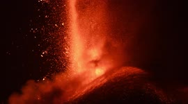 Mount Etna erupts spectacularly spewing lava 500 metres into night sky