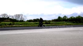 Videos show new speed world records being set for the fastest wheelie bin, wheelbarrow and a BAR STOOL