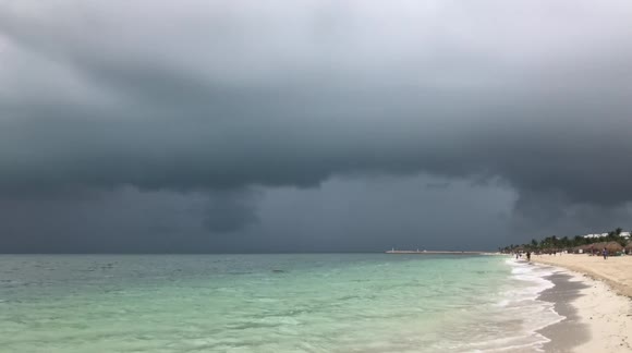 Huge Shelf Cloud Portends The End of Beach Weather at Playa Mujeres, near Cancun, Mexico