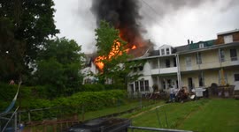 2nd alarm townhome fire, mount carmel, Pennsylvania