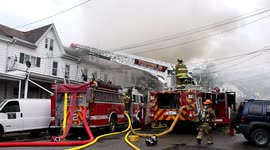 Dramatic Fire Row Home / Town Home, south poplar street, mount carmel, pa