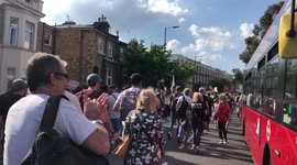 London bus driver fist bumps anti lockdown protesters in Shepherds Bush