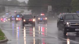 President of the United States Joe Biden travels back to his residence after participating in a Memorial Day event in Delaware on May 30, 2021