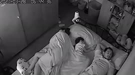 Co-sleeping problems! Toddler constantly kicks father in the face in bed