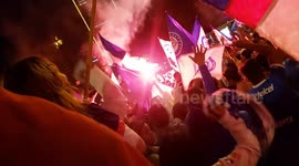 Celebracion de la afición en el ángel de la independencia la máquina del cruz azul es campeón