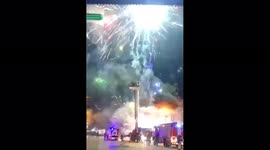 Spectacular fire in the market in Rostov-on-Don made of fireworks