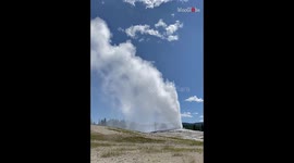 'Stellar Visual of Yellowstone's Old Faithful Geyser amid Eruption
'