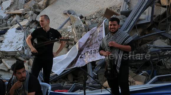 Heartwarming gathering of musicians on destroyed Gaza buildings
