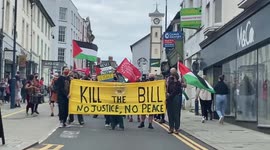 Kill the Bill Protest Aberystwyth in relation to Freeing Palestine Bank Holiday May 2021