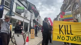 Kill the Bill Protest in relation to freeing Palestine inn Aberystwyth on Bank Holiday weekend in May 2021