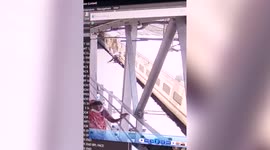 Railway security personnel saves specially-abled man from coming under train in central India
