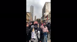 Repression of National strike in Bogota, Colombia