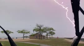 New York struck with lightning amidst northeast thunderstorm