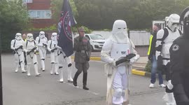 Stormtroopers parade at Elstree, UK to mark 50 years of Lucasfilm