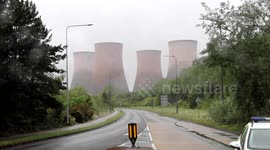 Four huge cooling towers at Rugeley Power Station in the UK were demolished within seconds