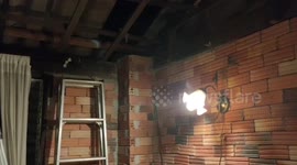 Python rescued after getting stuck in 12ft deep cellar