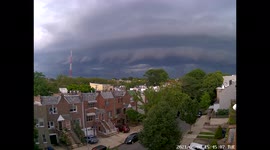 Time Lapse of a Severe Thunderstorm with Shelf Cloud Passing Over Brooklyn, NYC