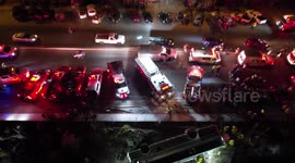 Footage shows fatal bus crash in Mexico which killed seven people and injured dozens more
