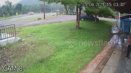 Out-of-control truck crashes into home as pensioner relaxes on front porch