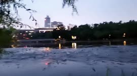 Hundreds of fish leap out of lake in northern China at same time