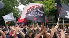 Anti-fascist activists demonstrate in Paris, France