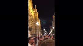 Seville street performers' creating enjoying after dinner entertainment in old town city centre