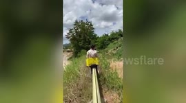 Major flex alert! Check out this rollercoaster ... built within a farm