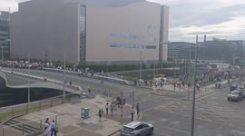 Mica Redress Scheme Protest at the Convention Center in Dublin, 15 Jun 2021.
