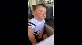 My 1 year old Son falling asleep , on the lunch table while eating .