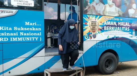 Bus Transformed Into Mobile COVID Vaccination in Indonesia