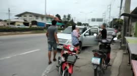 Loose wheel from cement truck crashes into car