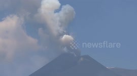 Ash clouds emitted as Mount Etna erupts once again