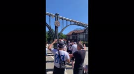 Finnish and Russian fans shout over each other ahead of Euro clash