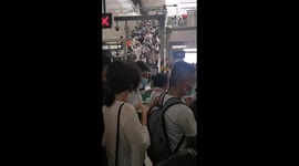 Xierqi subway station in Beijing, China is extremely crowded