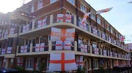 Football-mad residents celebrate Euro 2020 by decorating London estate with 400 St George's flags
