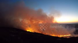 Large gorse fire in Cornwall, UK