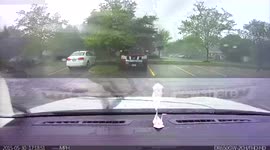 Tesla car gets hit by lightning