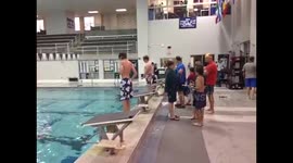 Boy Scouts take swimming test at Delta State University