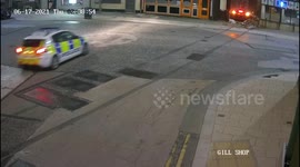 Shocking moment suspected drink-driver smashed through the window of a tattoo shop in Leeds, UK