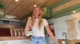 These US newlyweds left their 1,000 square foot home for a life on the road in a 70 square foot VAN