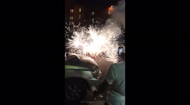 Fire works in Brooklyn streets on the 4th of July .... amazing