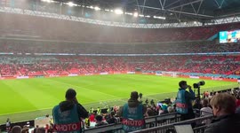 Here come the teams, the atmosphere is electric at Wembley Stadium!!#ENG   #SCO   #Euro2020 https://t.co/1v8wv65mNH