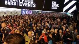 Scottish football fans take over London Underground as they leave Wembley Stadium