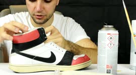 Serbian Youtuber Shows-off how to do makeover of old shoes (AIR JORDAN)