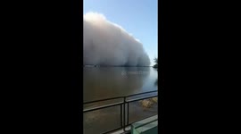 Huge wall of sand slowly engulfs southern Russian city