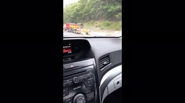 18 wheel truck accident near Bridgewater, Massachusetts, USA