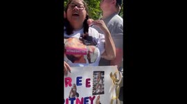 Free Britney fans confront Los Angeles media to support beleaguered pop star